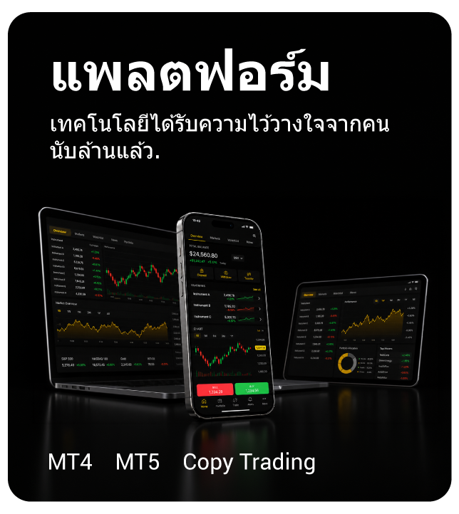 แพลตฟอร์ม - เทคโนโลยีได้รับความไว้วางใจจากคนนับล้านแล้ว MT4, MT5, copytrading