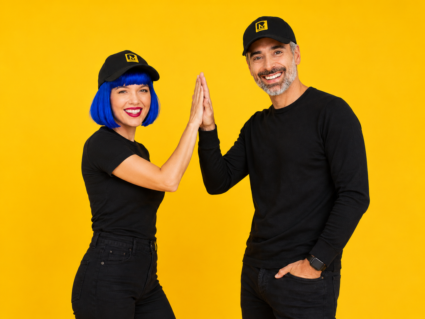 Two Monaxa partners high-fiving