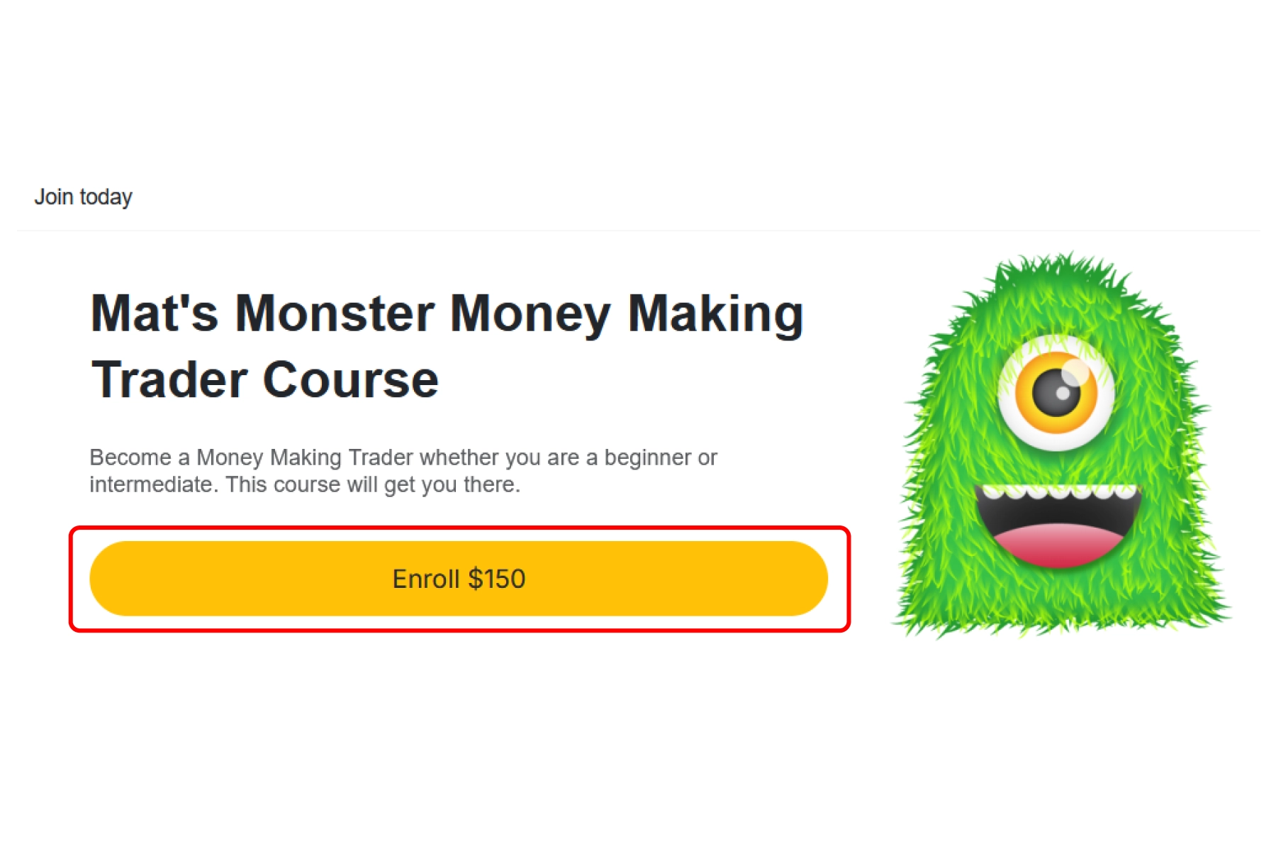 Course landing page
